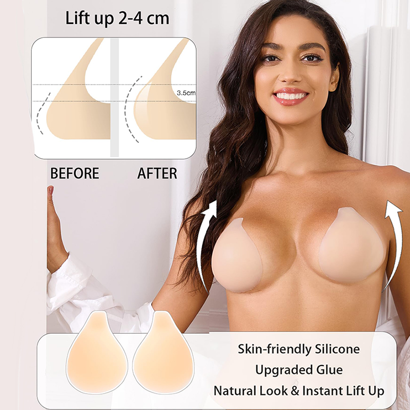 Backless Bra Sticky - 1/2 쌍 여성 스티커 브래지어 재사용