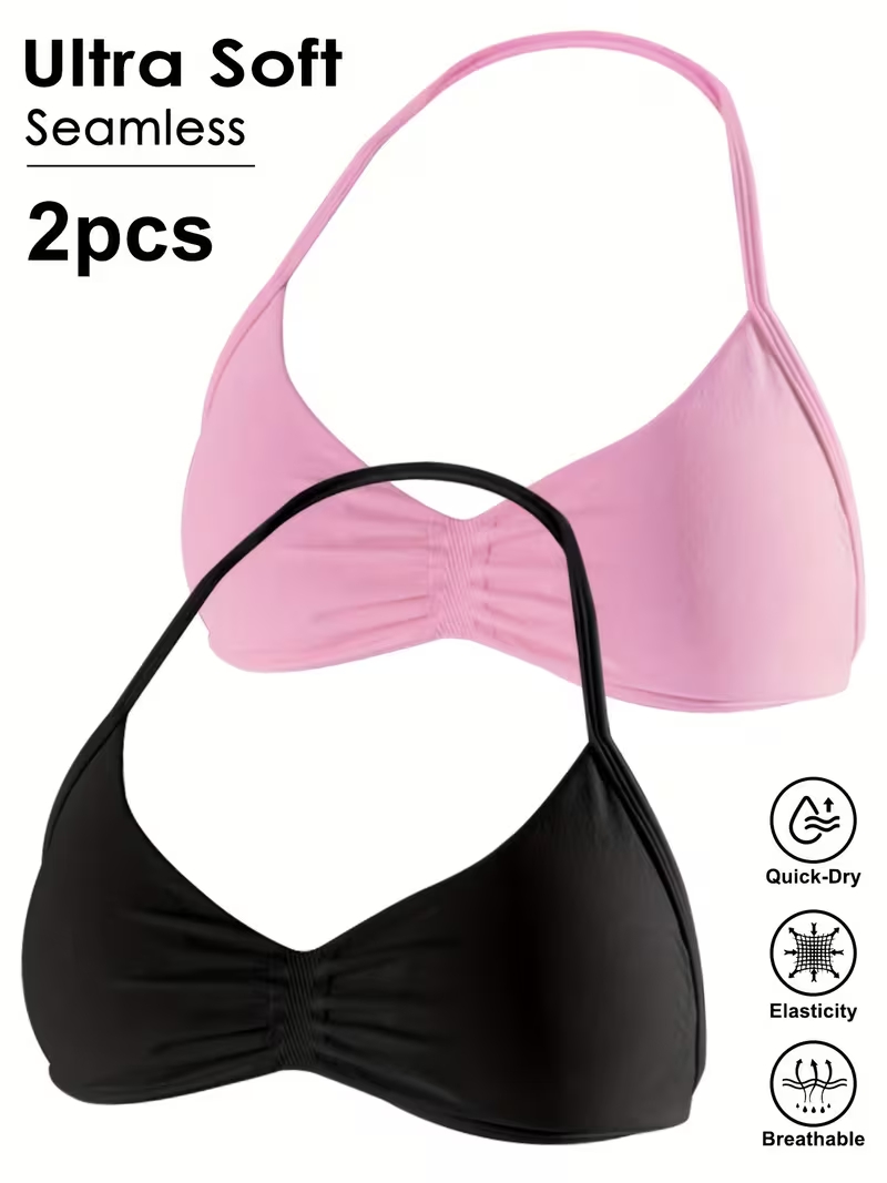 Minimizer Bra Women - 2피스 심리스 섹시 오픈 백 짐