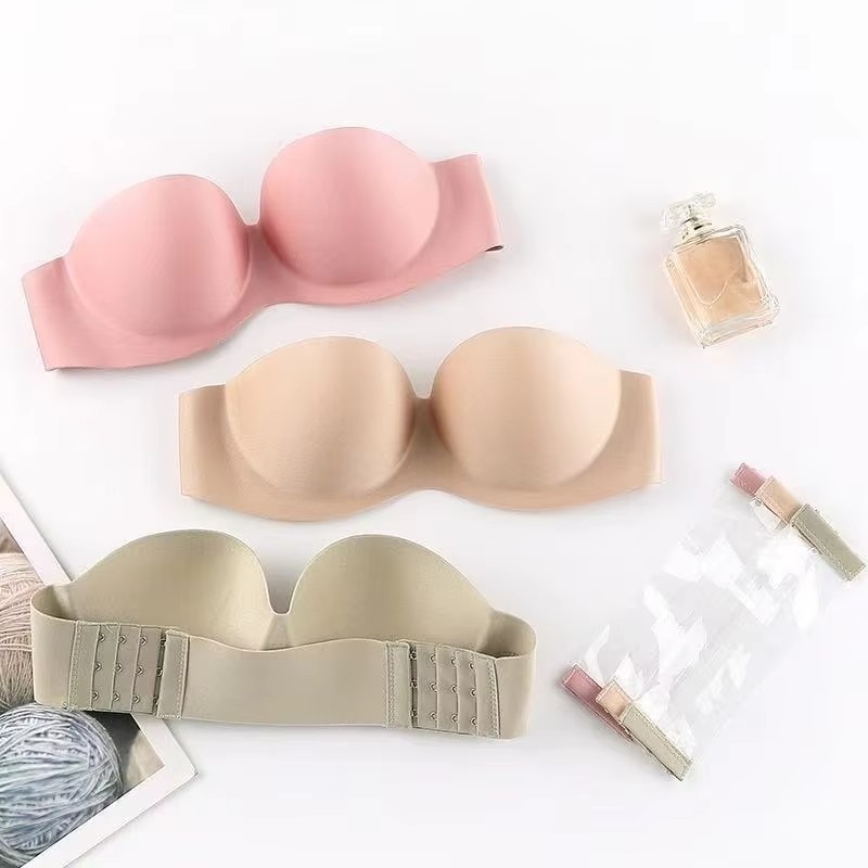 Full Coverage Bra - 여성용 섹시 스트랩리스 푸쉬업 패드 브라