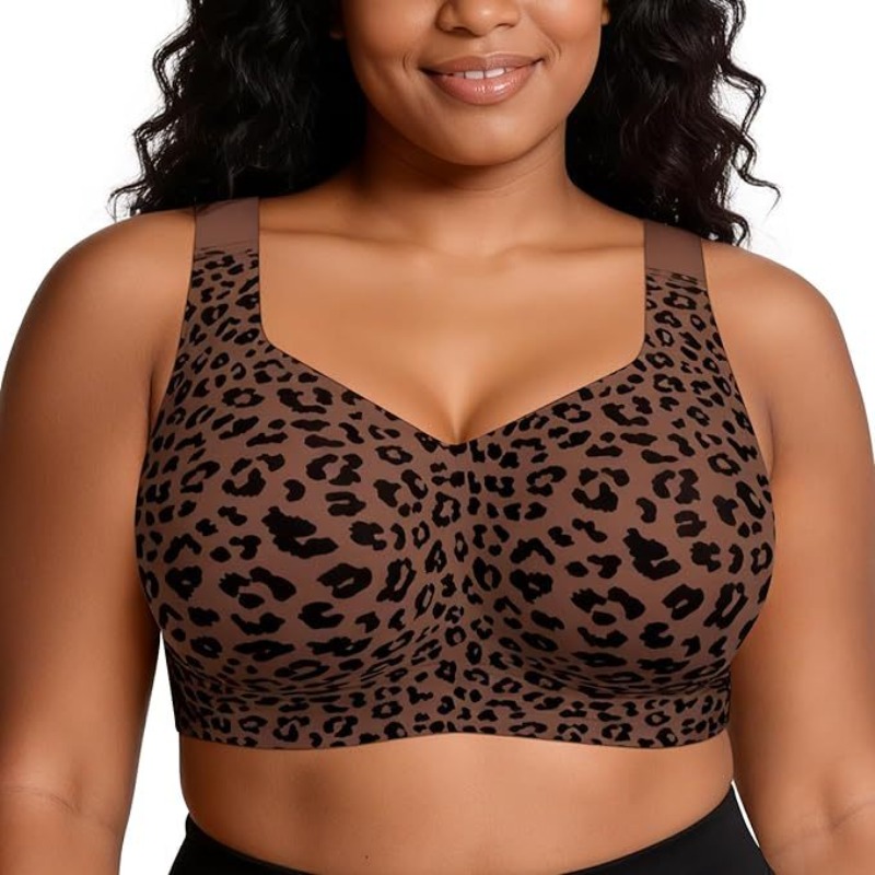 레오파드 젤리 브라 노 언더와이어 푸쉬업 무선 브라 심 - Minimizer Bra Women 리뷰 및 가격