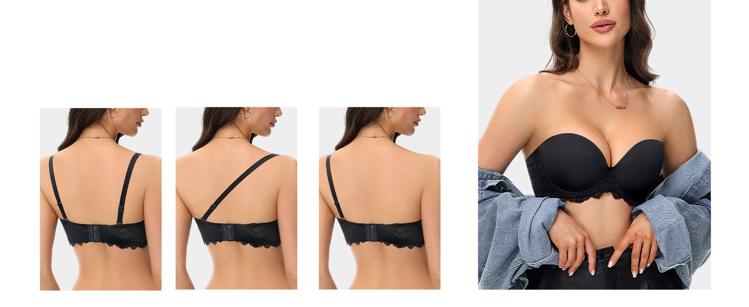 새로운 여성 브라 섹시 란제리 레이스 브라렛 푸쉬업 브 - Convertible Bra Multiway 리뷰 및 가격