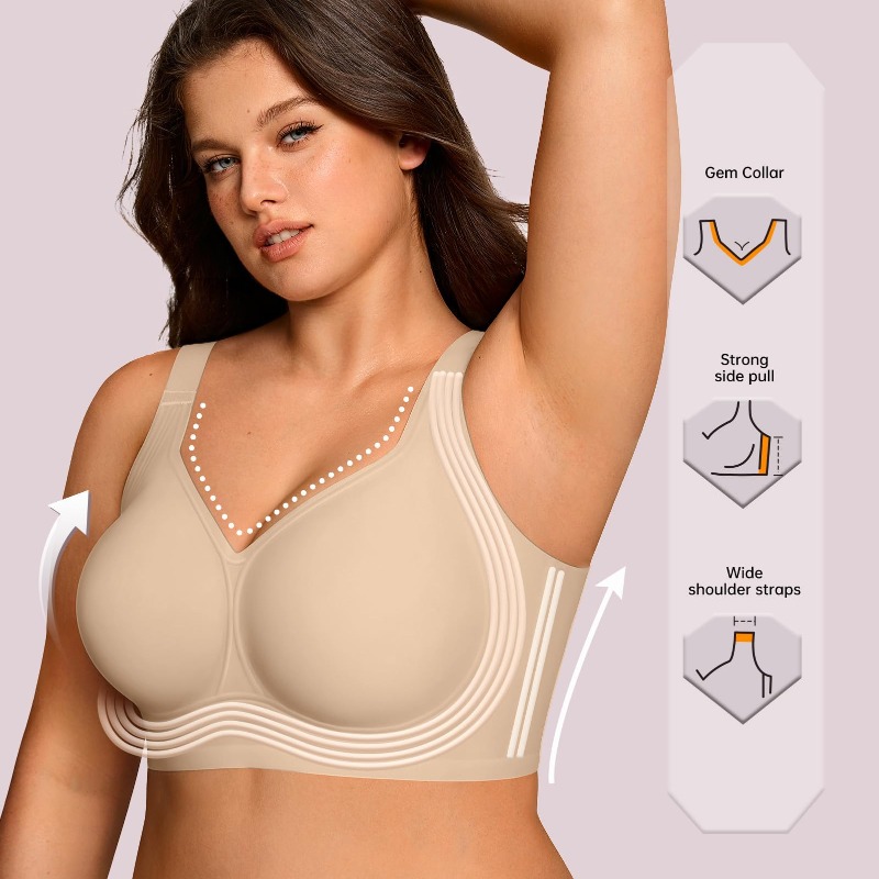 플러스 사이즈 무선 젤리 브라 여성용 지지력 좋은 심리 - Minimizer Bra Women 리뷰 및 가격